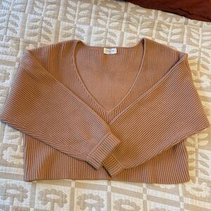 Lunya chunky cropped pima cotton sweater - M